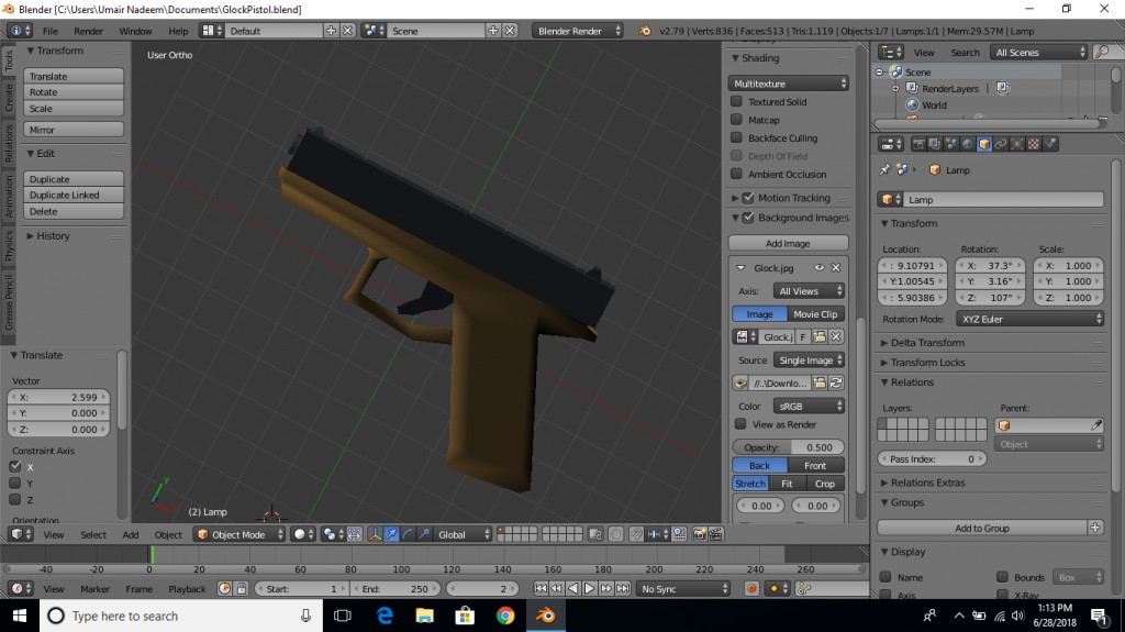 Low-Poly Glock preview image 1